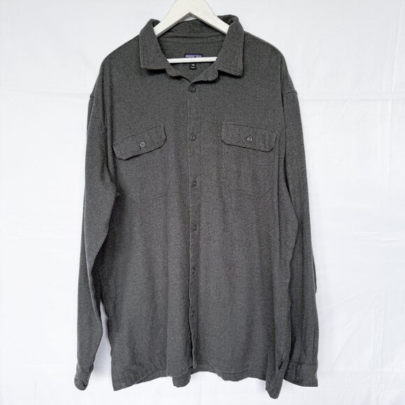 Patagonia Gray Flannel Long Sleeve Button Shirt - Picture 1 of 5